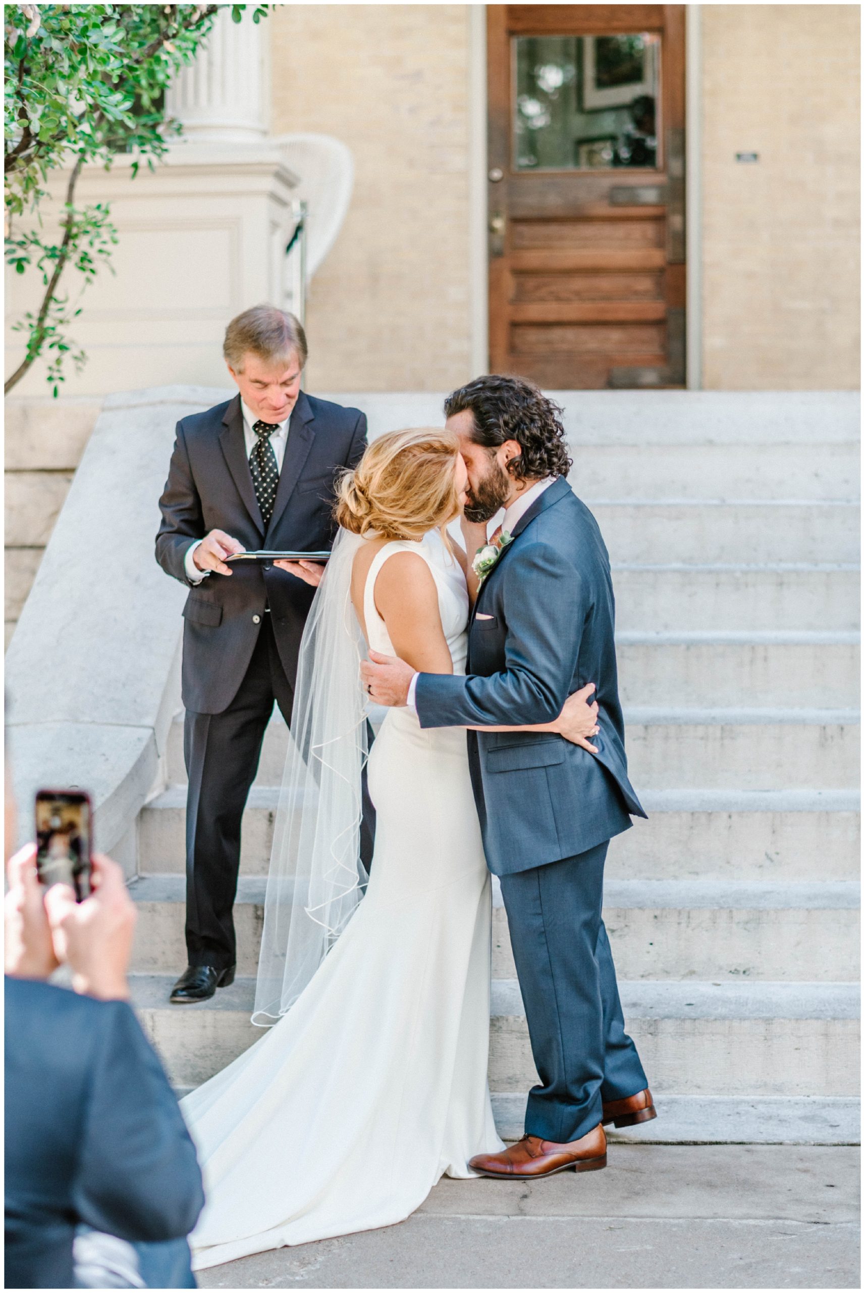 Emily and Ralph’s intimate wedding ceremony at Hotel Ella in Austin, Texas