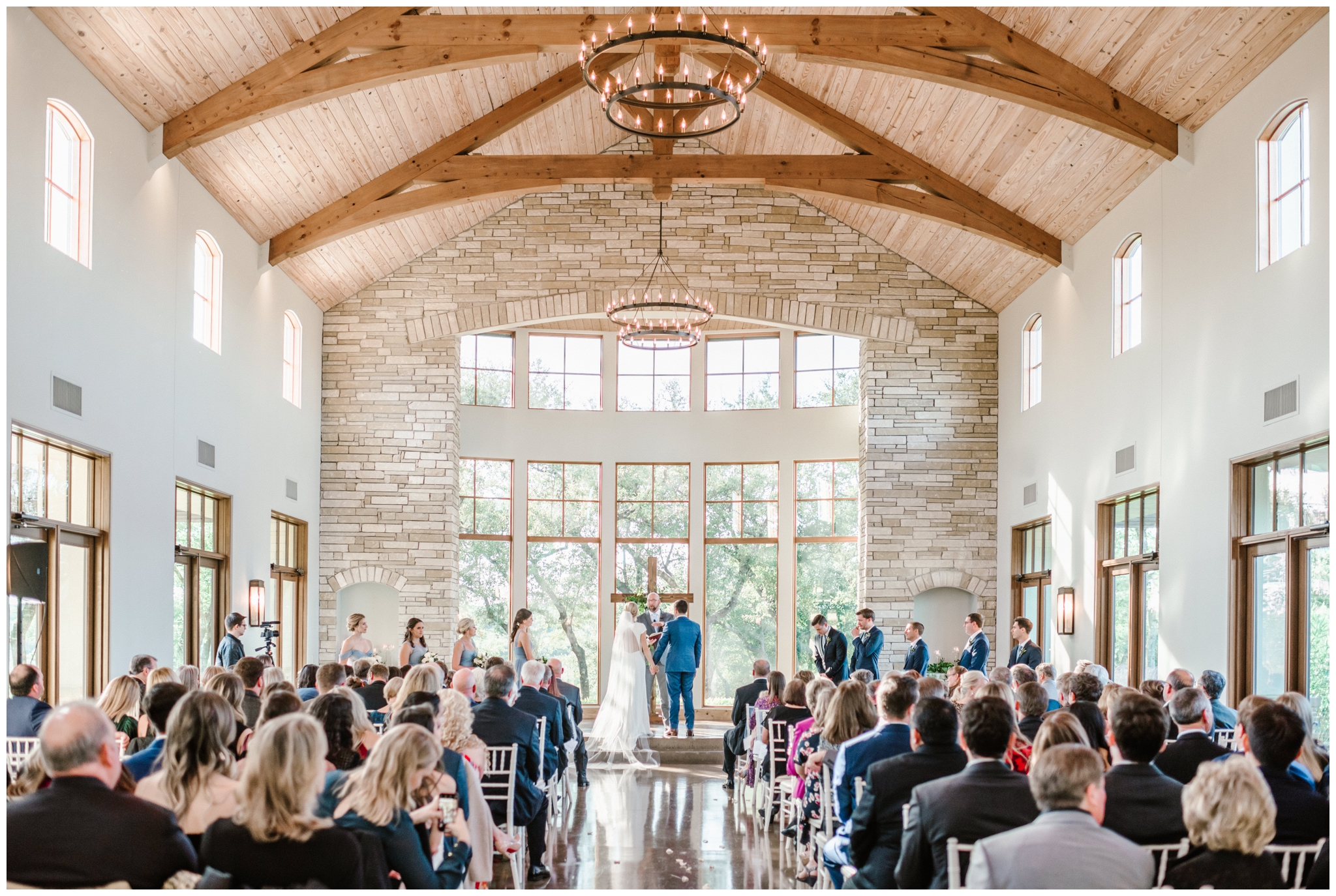 Fall wedding ceremony at Canyonwood Ridge in Austin Texas | Joslyn Holtfort Photography