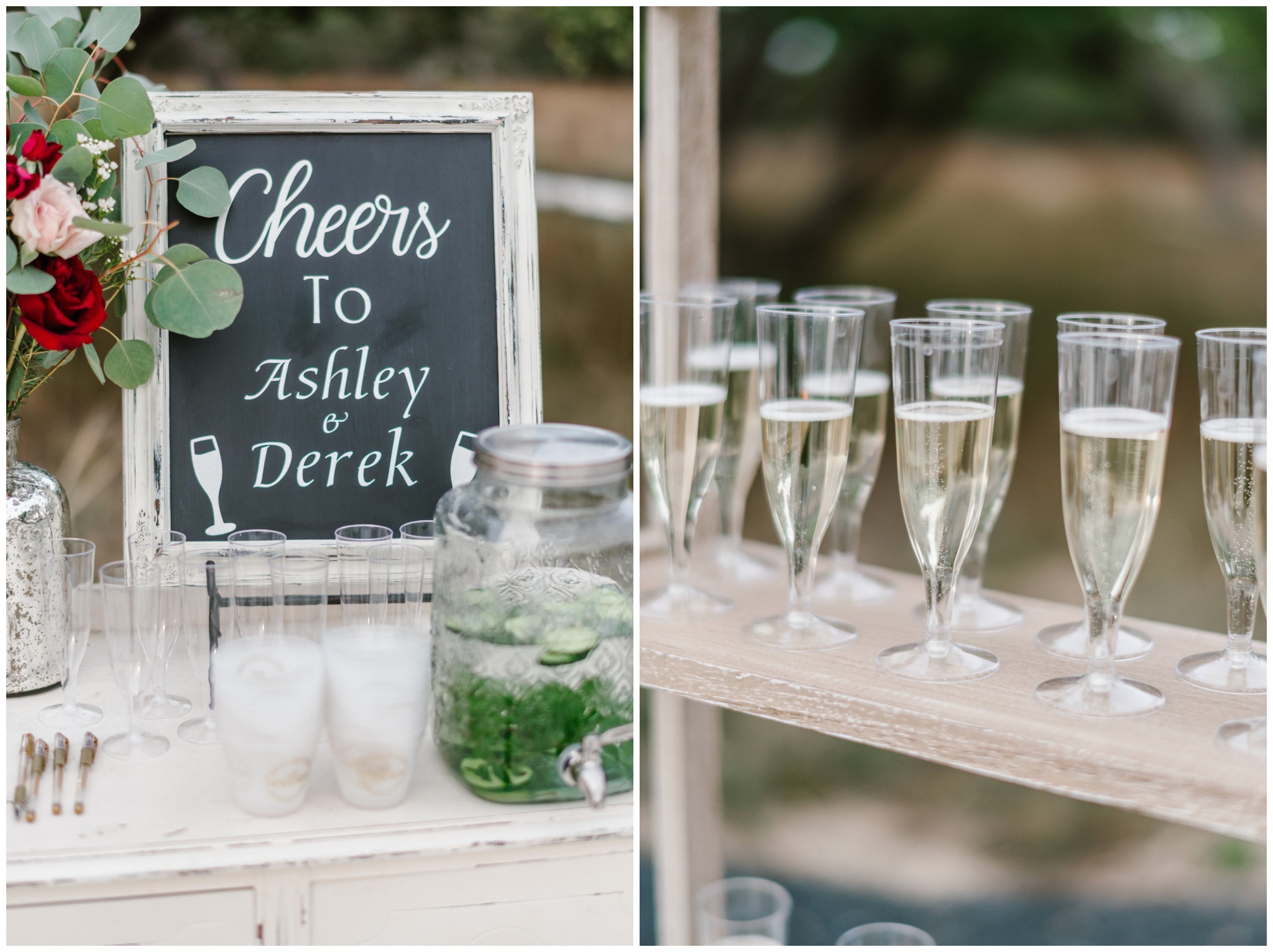 Champagne toast for wedding ceremony, Cedars Ridge Ranch, light and airy wedding photographer, Joslyn Holtfort Photography