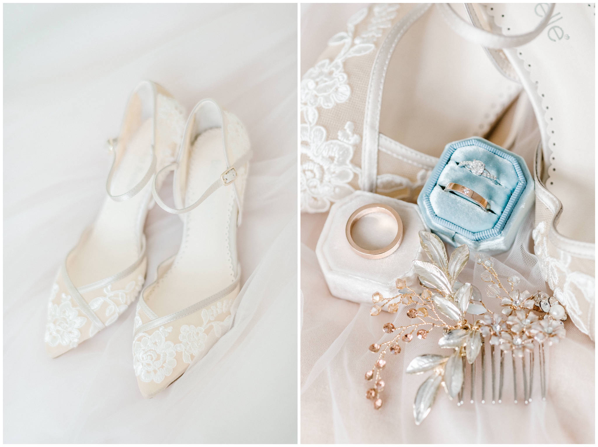 bridal shoes and ring flatlay, Joslyn Holtfort Photography, Austin Wedding Photographer