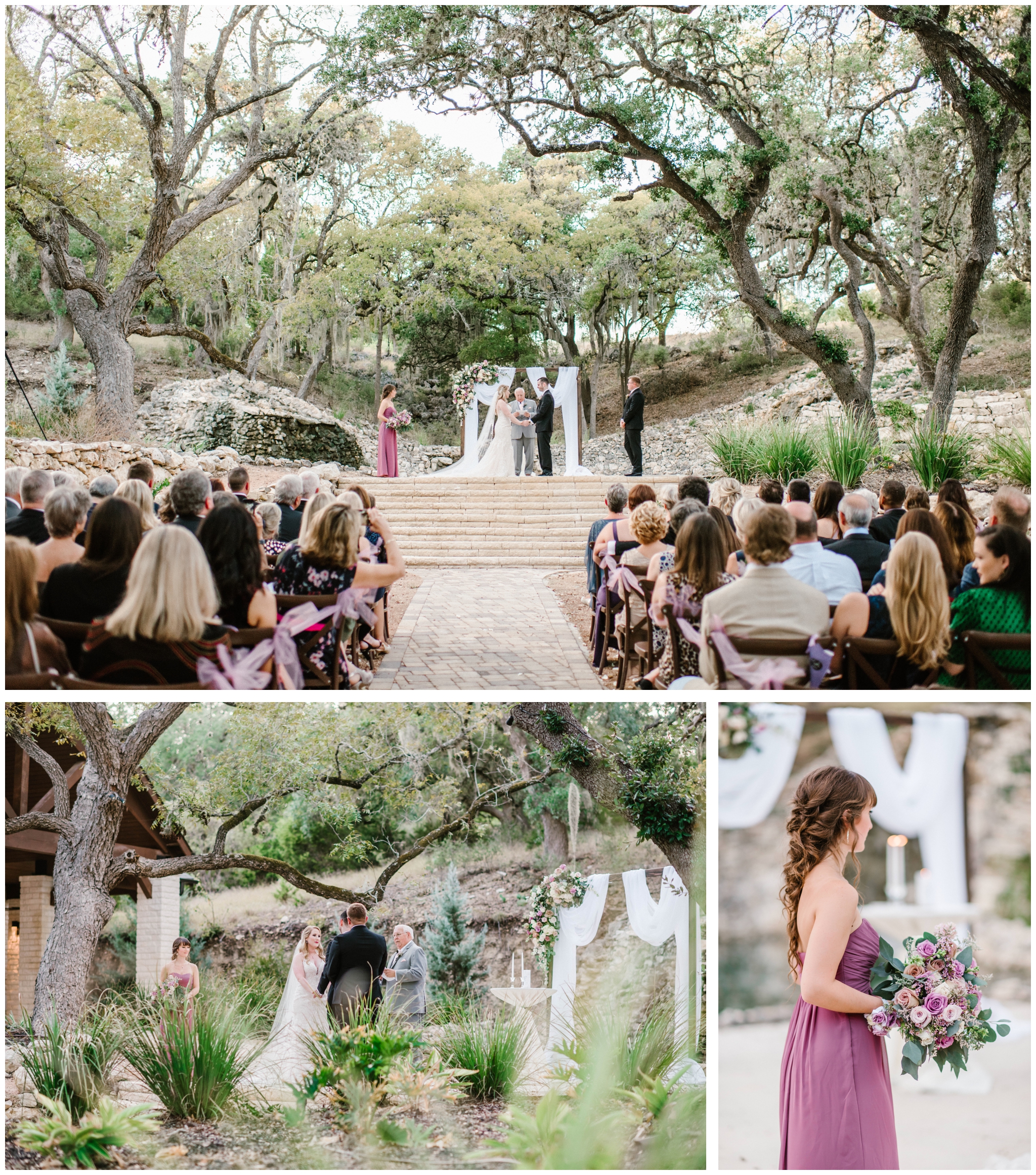 Wedding ceremony at Hayes Hollow at Hidden Falls outside of Austin, Texas | Joslyn Holtfort Photography