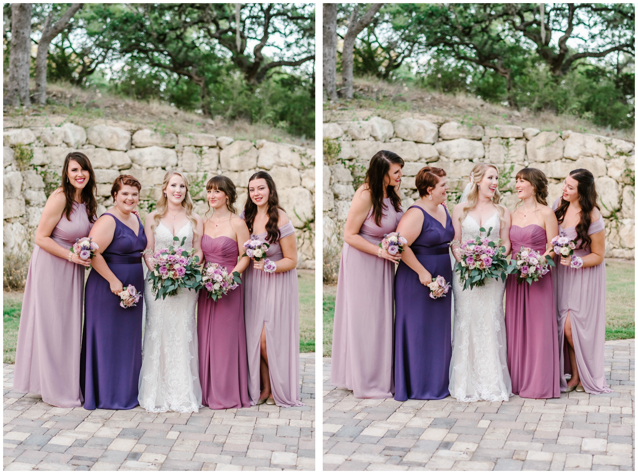 Violet and gold wedding inspiration, with purple bouquets