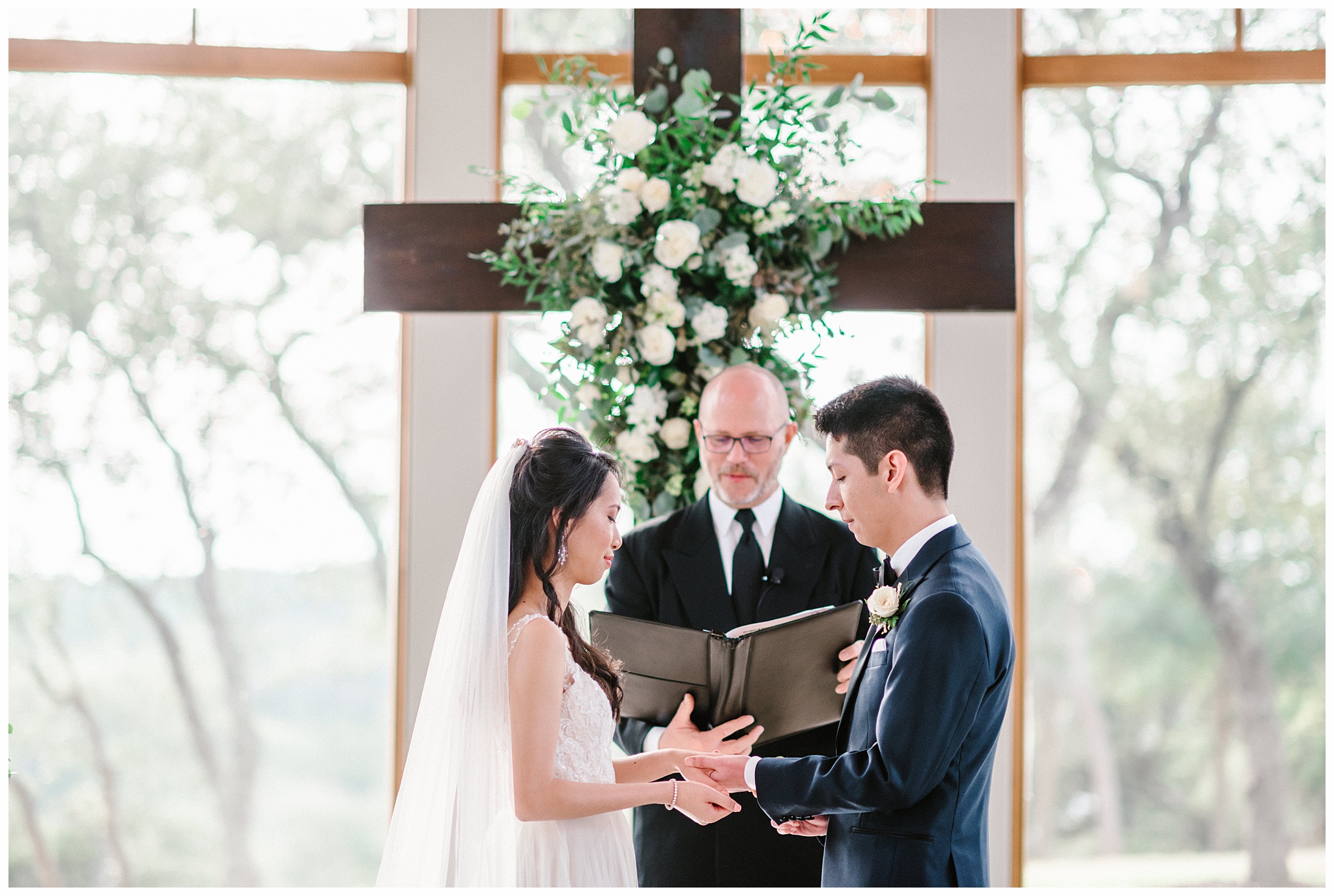 Bride and Groom Exchanging Rings During Wedding Ceremony