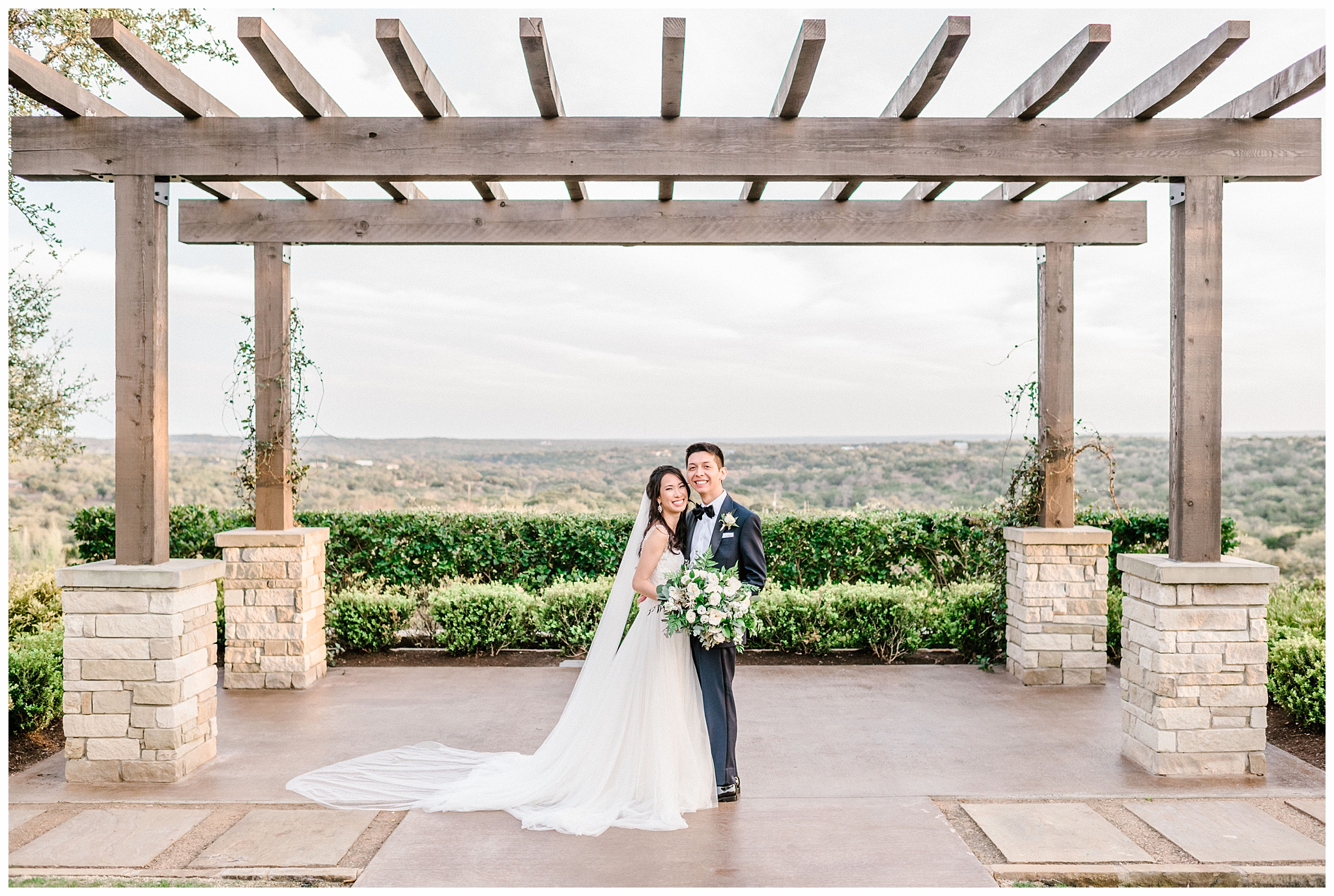 Sunset Portrait of Bride and Groom in Texas Hill Country
