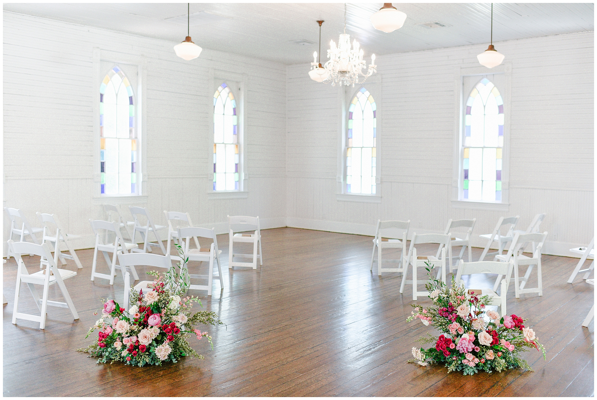 intimate ceremony space with florals