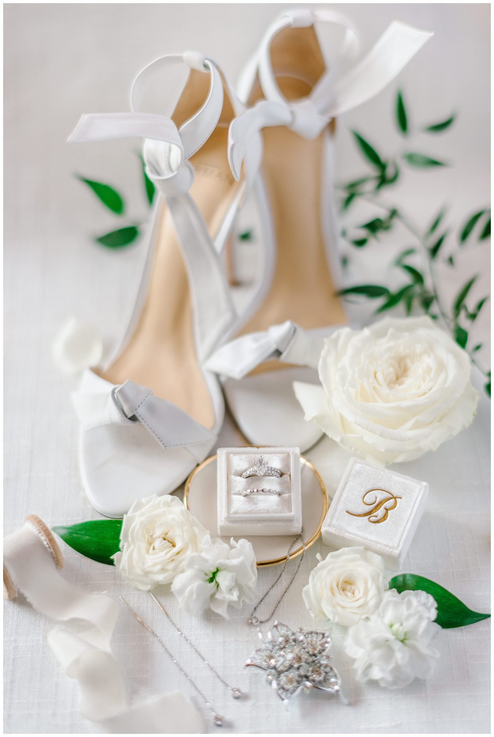 Alexandre Birman Bridal Shoes with Velvet Ring Box