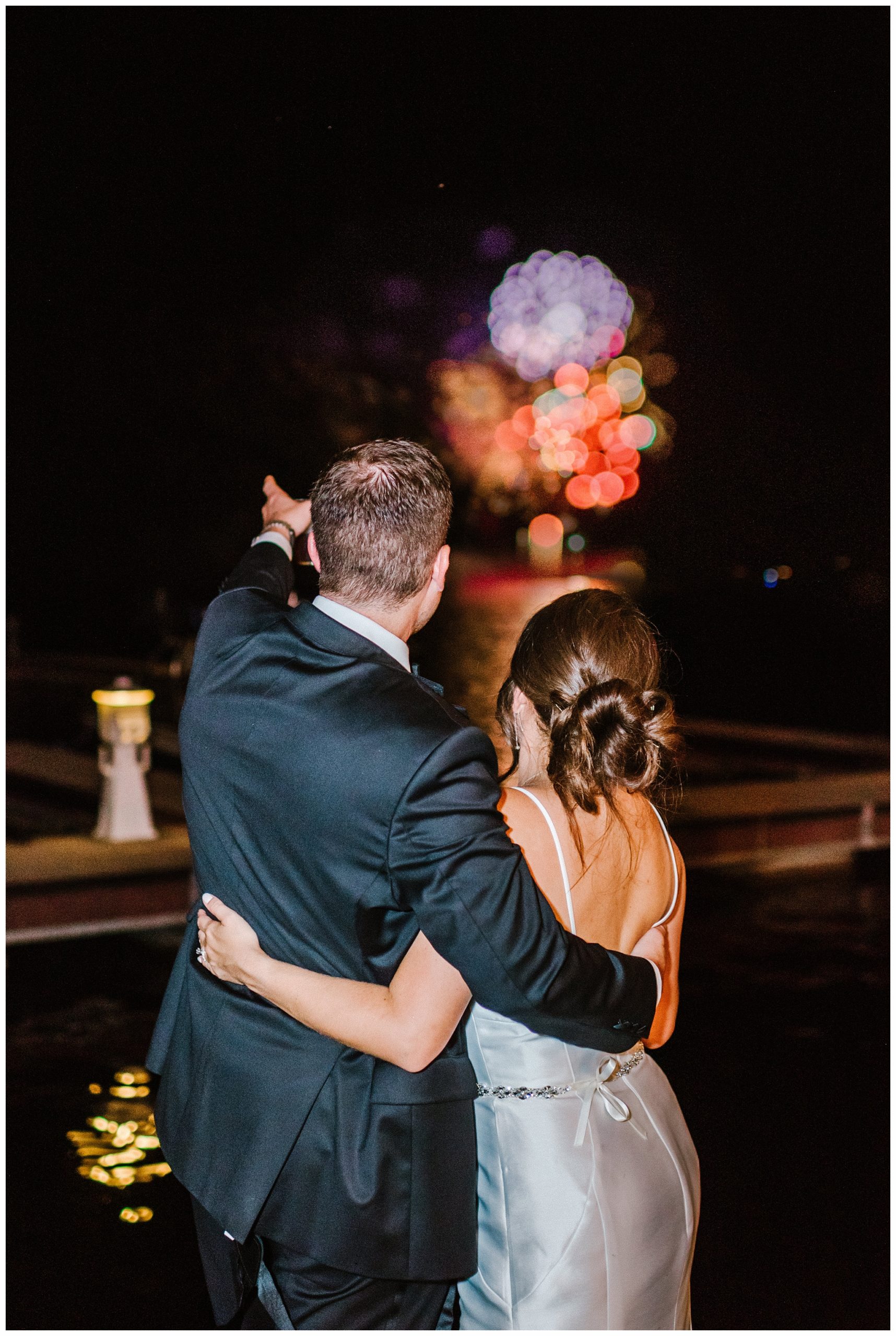Wedding Exit with Fireworks